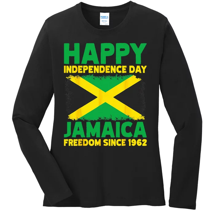 Happy Independence Day Jamaica 1962 Proud Jamaican Ladies Long Sleeve Shirt