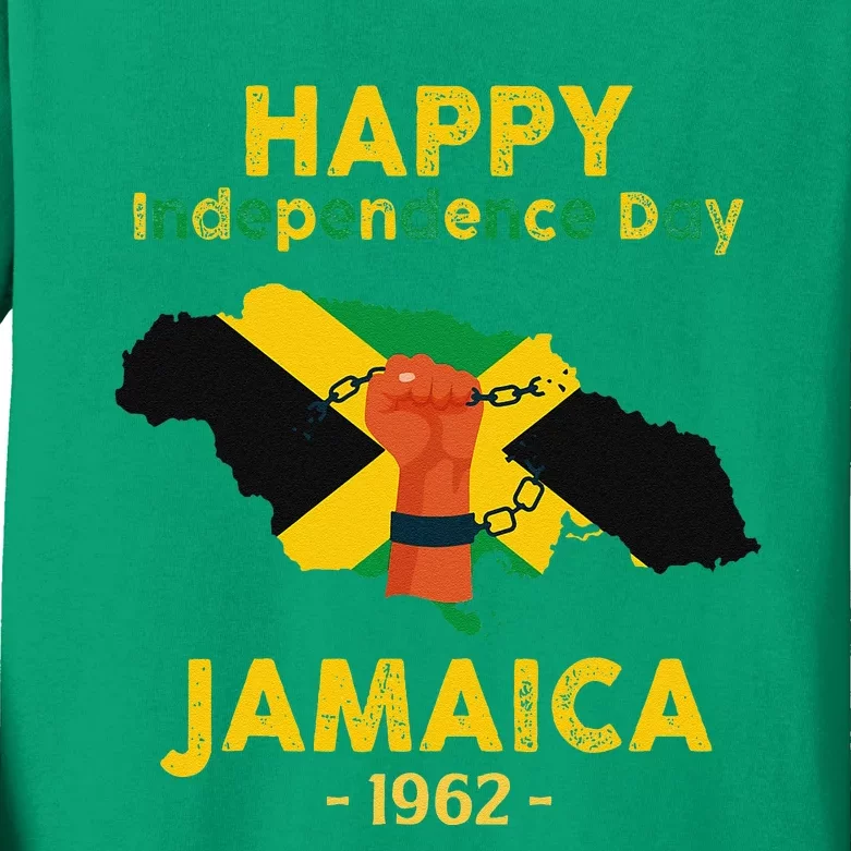 Happy Independence Day Jamaica 1962 Kids Long Sleeve Shirt