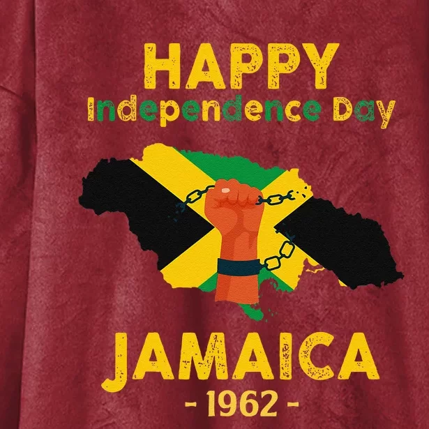 Happy Independence Day Jamaica 1962 Hooded Wearable Blanket