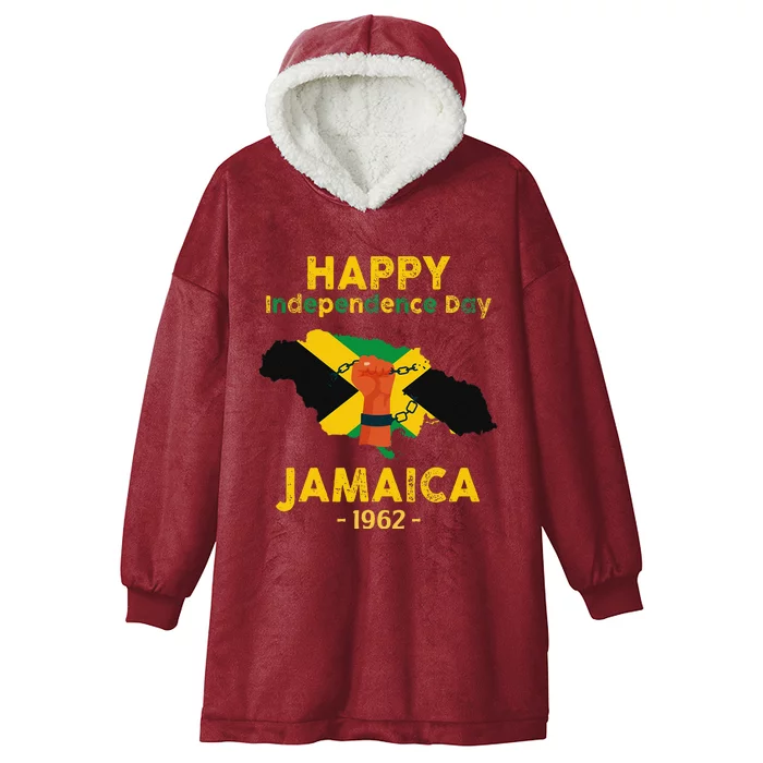 Happy Independence Day Jamaica 1962 Hooded Wearable Blanket