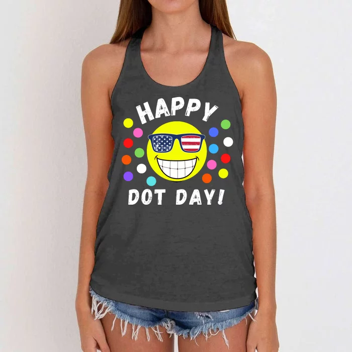 Happy International Dot Day 2024 Cute Dot Make Your Mark Women's Knotted Racerback Tank