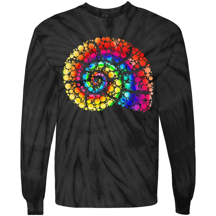 Happy International Dot Day Colorful Seashell Dots Gift Tie-Dye Long Sleeve Shirt