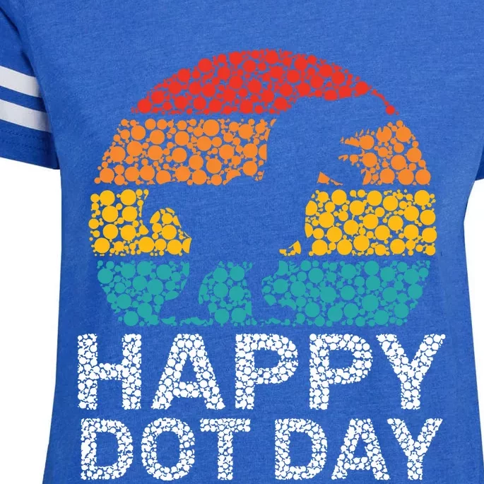 Happy International Dot Day 2024 September 15th Polka Dot Enza Ladies Jersey Football T-Shirt