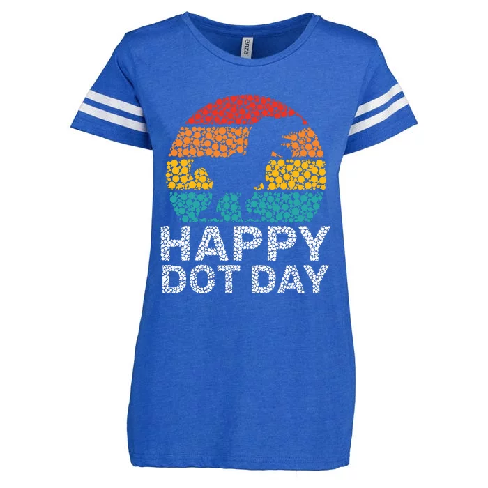 Happy International Dot Day 2024 September 15th Polka Dot Enza Ladies Jersey Football T-Shirt