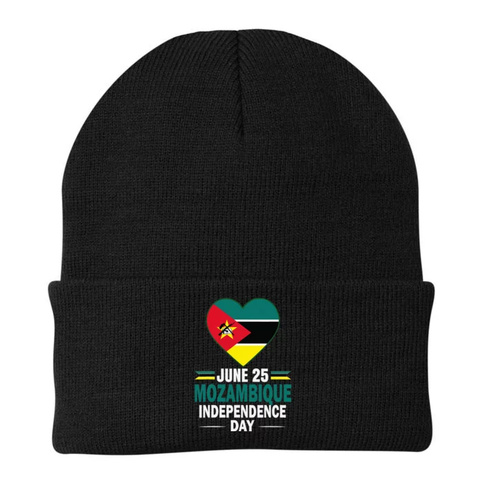 Happy Independence Day Mozambique Mozambican Flag Heart Knit Cap Winter Beanie