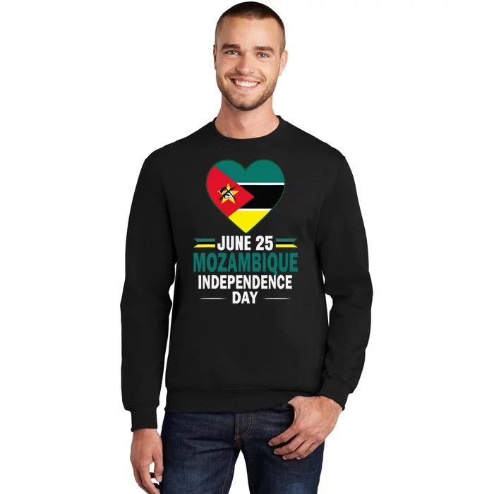 Happy Independence Day Mozambique Mozambican Flag Heart Tall Sweatshirt