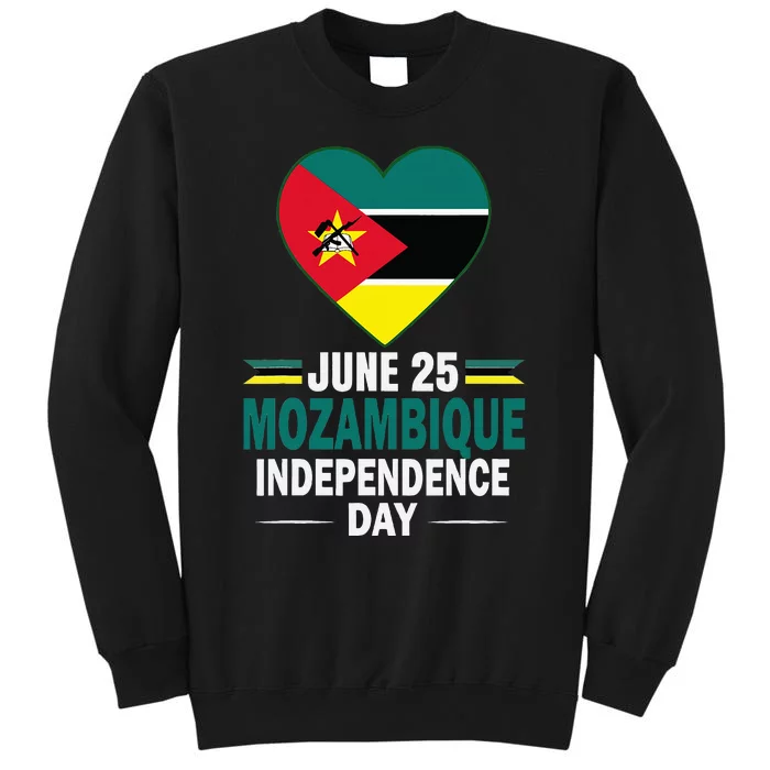 Happy Independence Day Mozambique Mozambican Flag Heart Tall Sweatshirt