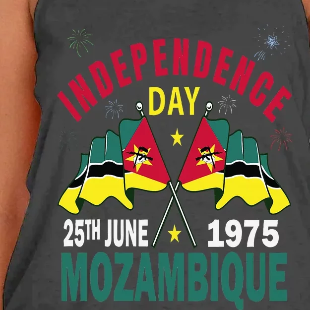 Happy Independence Day Mozambique Mozambican Flag Women's Knotted Racerback Tank