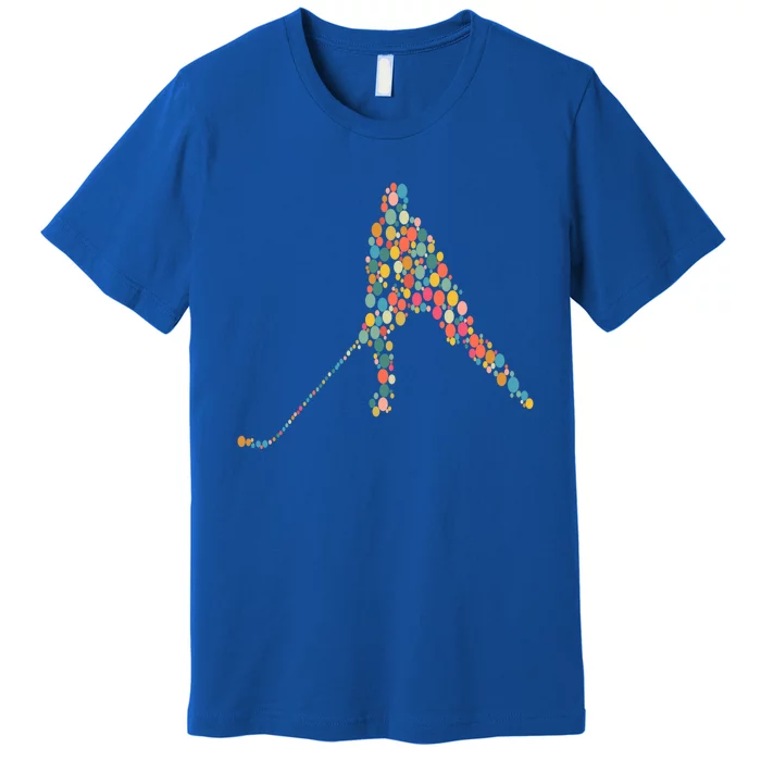 Happy International Dot Day Polka Dot Hockey Player Lover Gift Premium T-Shirt