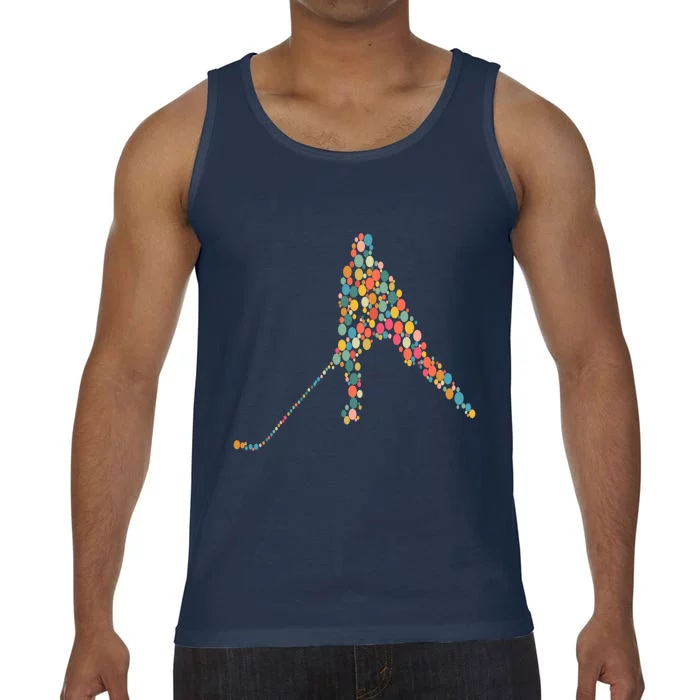 Happy International Dot Day Polka Dot Hockey Player Lover Gift Comfort Colors® Tank Top