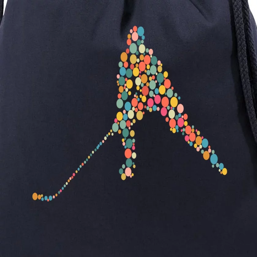 Happy International Dot Day Polka Dot Hockey Player Lover Gift Drawstring Bag