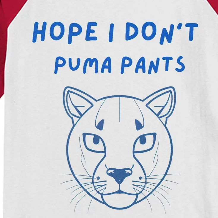 Hope I Dont Pants Funny Cat Pun Kids Colorblock Raglan Jersey