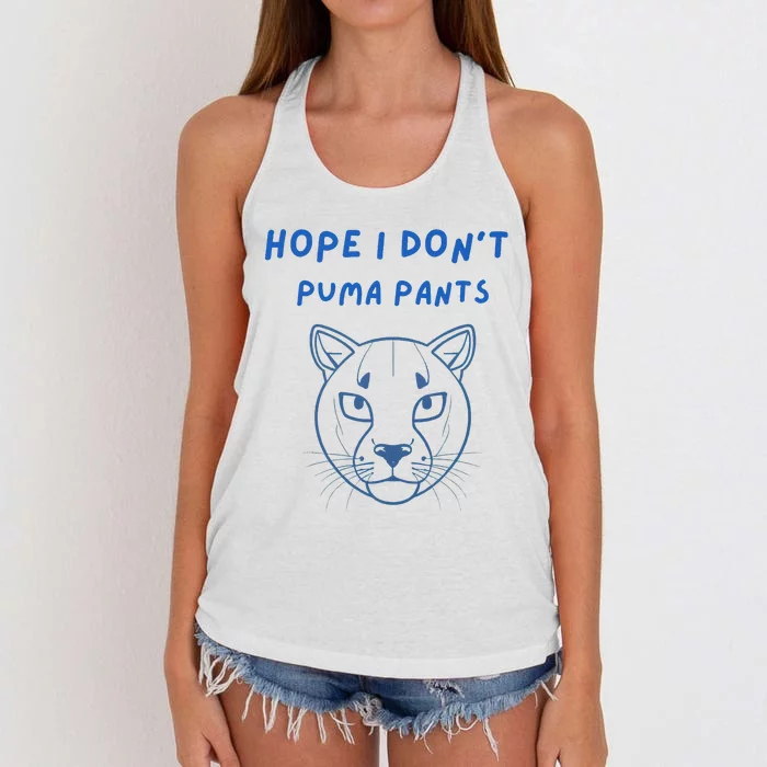 Hope I Dont Pants Funny Cat Pun Women's Knotted Racerback Tank