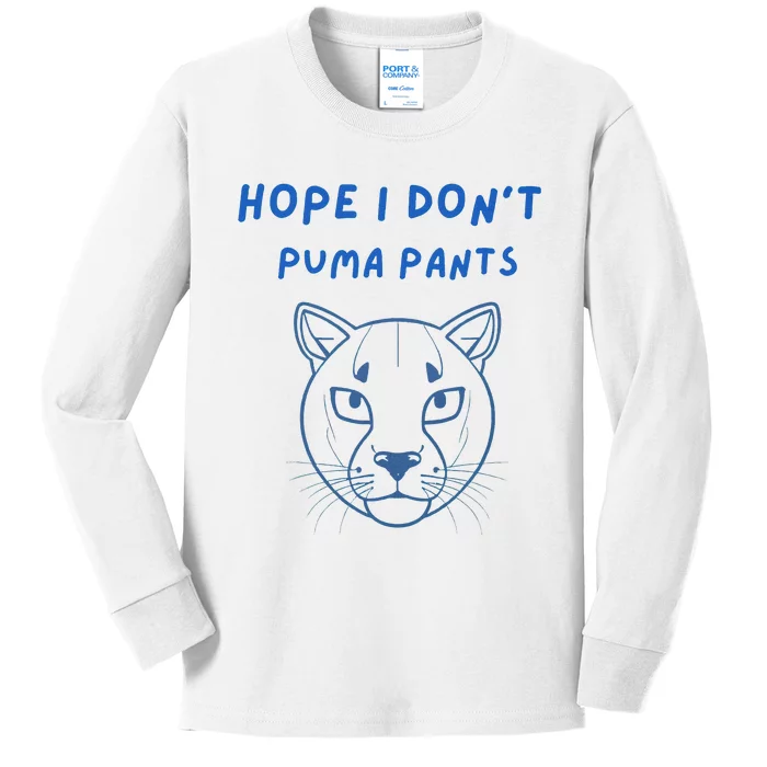 Hope I Dont Pants Funny Cat Pun Kids Long Sleeve Shirt