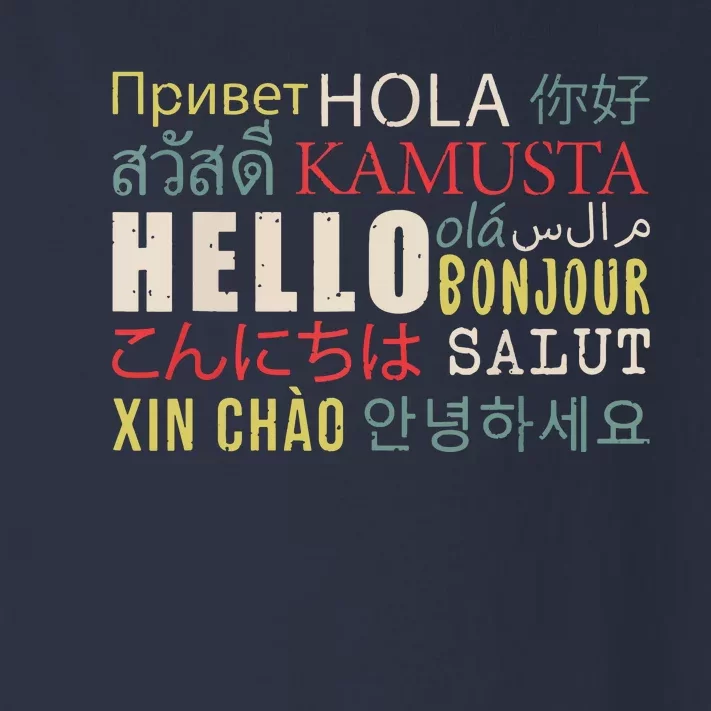 Hello In Different Languages ELL English Language Learning Toddler Long Sleeve Shirt