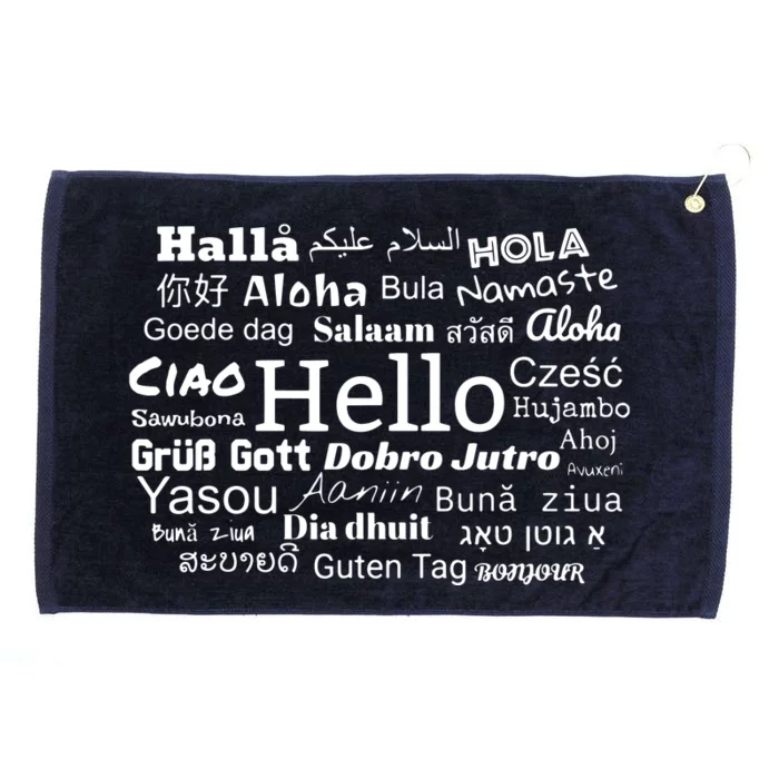 Hello In Different Languages Multilingualism Gift Grommeted Golf Towel