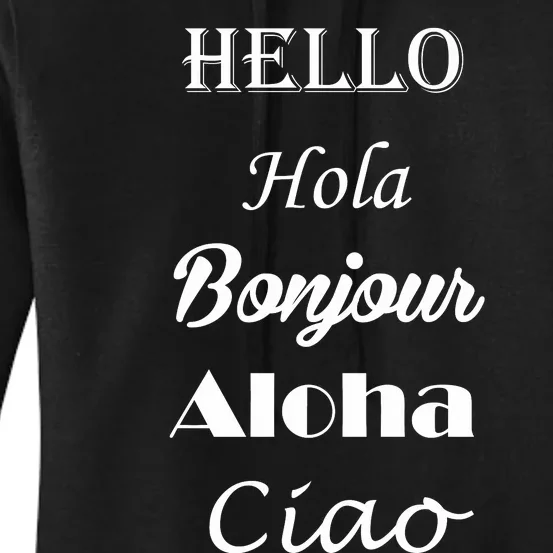 Hello In Different Languages Women's Pullover Hoodie