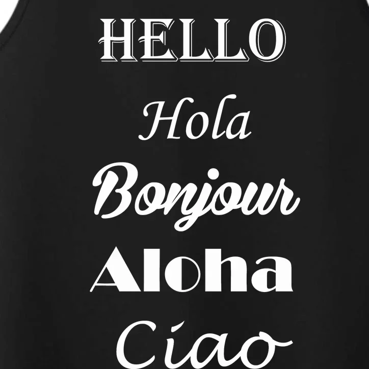 Hello In Different Languages Performance Tank