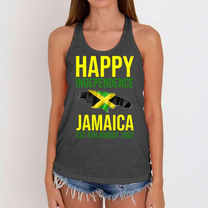 Happy Independence Day Jamaica 1962 Proud Jamaican Women's Knotted Racerback Tank