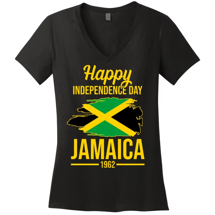 Happy Independence Day Jamaica 1962 Women's V-Neck T-Shirt