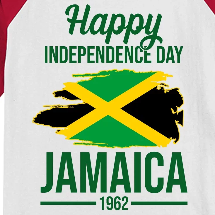 Happy Independence Day Jamaica 1962 Kids Colorblock Raglan Jersey