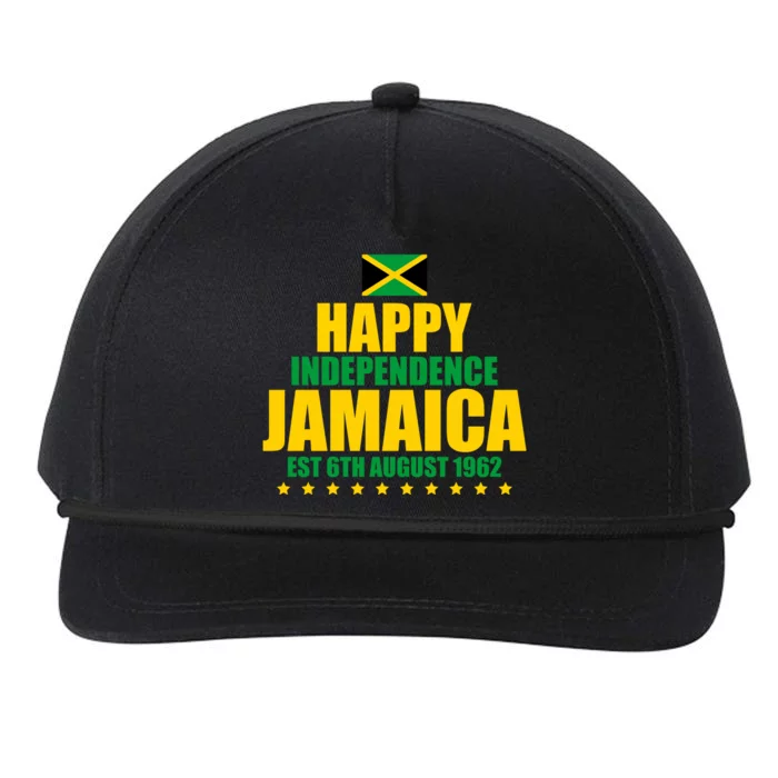 Happy Independence Day Jamaica Est 6th August 1962 Snapback Five-Panel Rope Hat