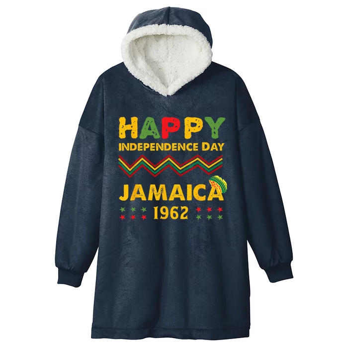 Happy Independence Day Jamaica 1962 Jamaican Pride Reggae Hooded Wearable Blanket