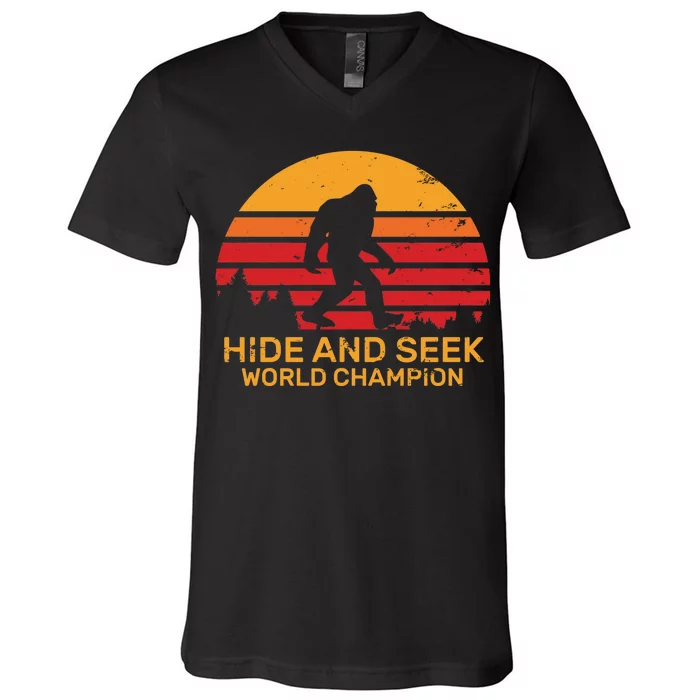 Hide And Seek World Champion Bigfoot Is Real V-Neck T-Shirt