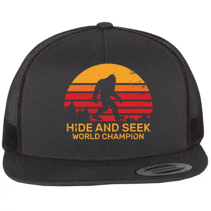 Hide And Seek World Champion Bigfoot Is Real Flat Bill Trucker Hat