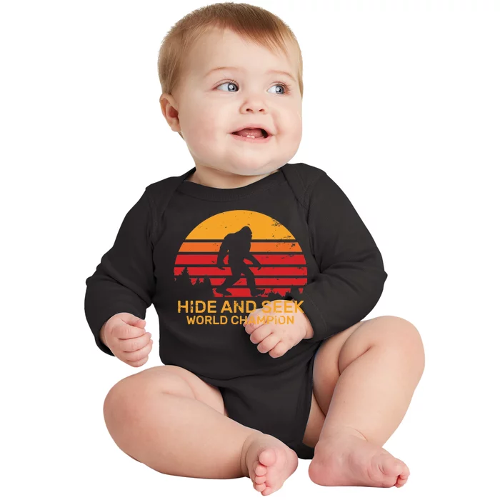 Hide And Seek World Champion Bigfoot Is Real Baby Long Sleeve Bodysuit