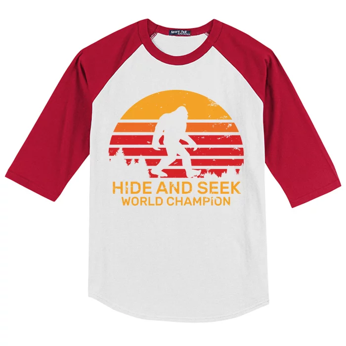 Hide And Seek World Champion Bigfoot Is Real Kids Colorblock Raglan Jersey