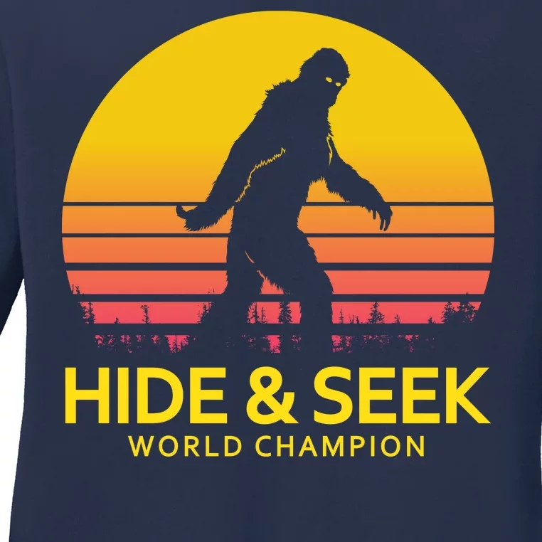 Hide and Seek World Champion Sasquatch Ladies Long Sleeve Shirt