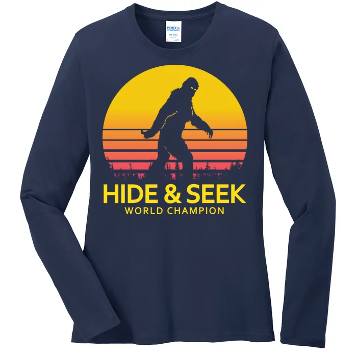 Hide and Seek World Champion Sasquatch Ladies Long Sleeve Shirt