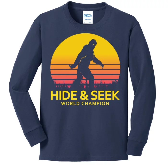 Hide and Seek World Champion Sasquatch Kids Long Sleeve Shirt