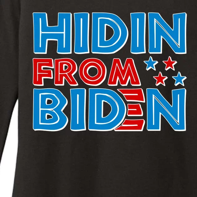 Hidin From Biden Pro Trump Funny Womens CVC Long Sleeve Shirt