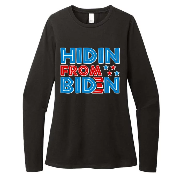 Hidin From Biden Pro Trump Funny Womens CVC Long Sleeve Shirt