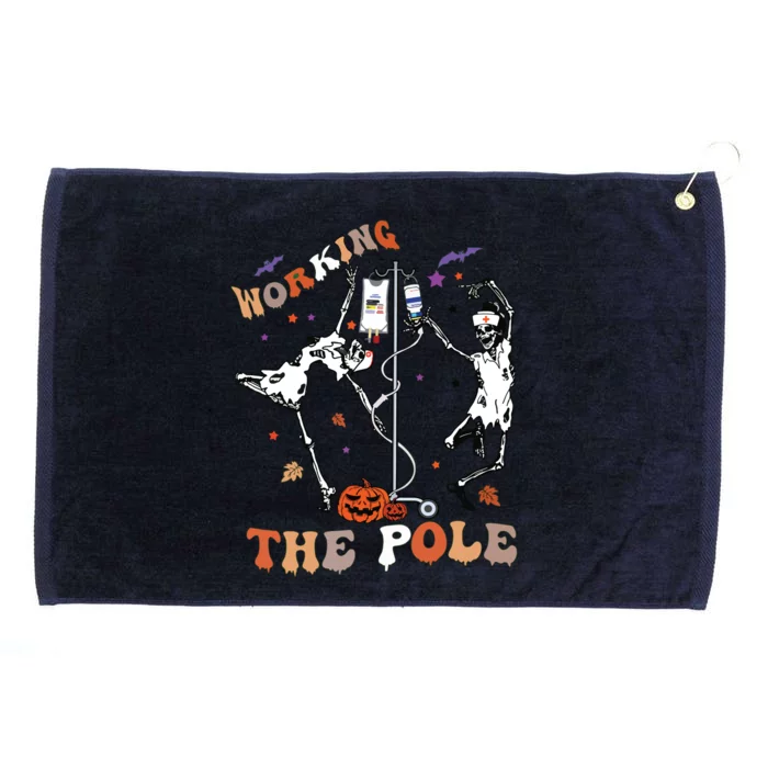 Halloween Icu Er Nurse Working The Pole Skeleton Dance Grommeted Golf Towel