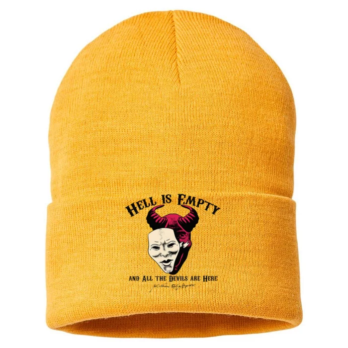 Hell Is Empty And All The Devils Are Here Shakespeare Meme Sustainable Knit Beanie