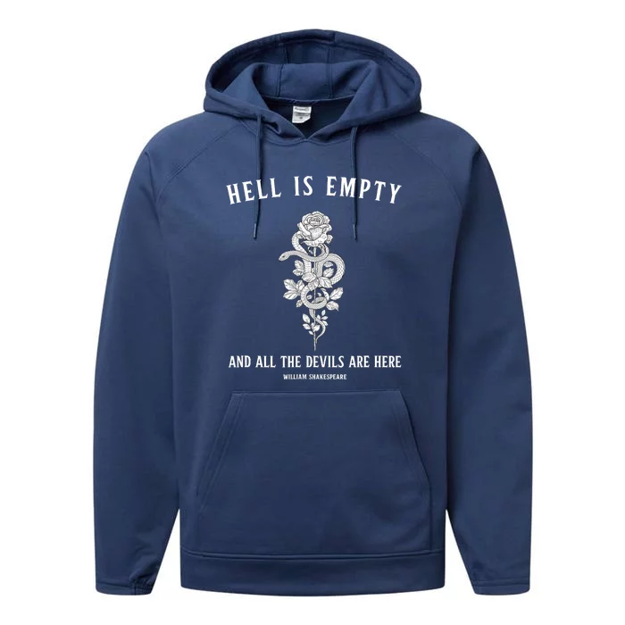 Hell Is Empty Shakespeare Goblincore Fairy Goth Grunge Snake Performance Fleece Hoodie