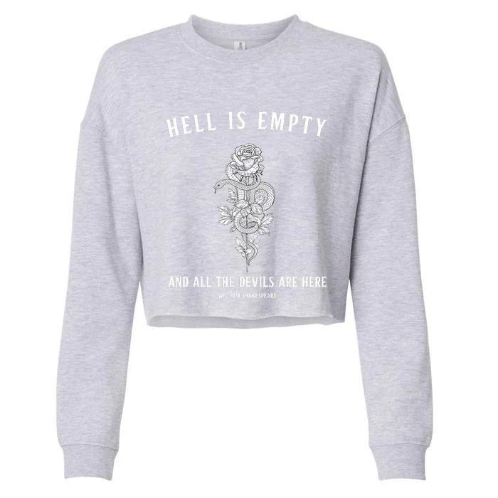 Hell Is Empty Shakespeare Goblincore Fairy Goth Grunge Snake Cropped Pullover Crew