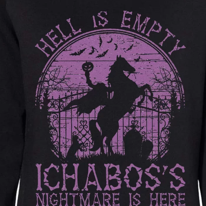 Hell Is Empty IchabodS Nightmare Headless Horseman Womens California Wash Sweatshirt