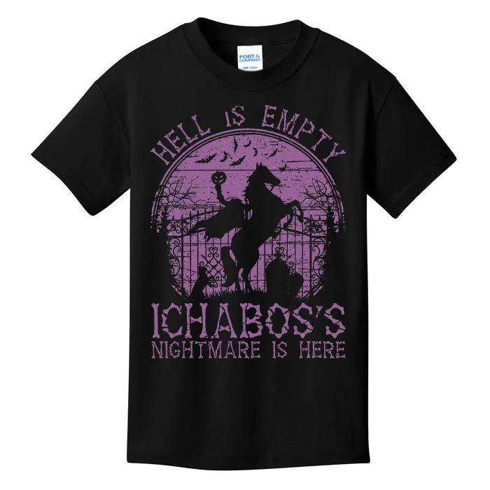 Hell Is Empty IchabodS Nightmare Headless Horseman Kids T-Shirt