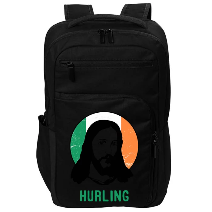 Hurling Ireland Flag Jesus St Patricks Day Gift Impact Tech Backpack