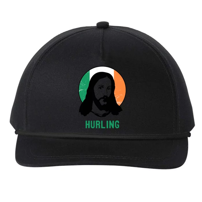 Hurling Ireland Flag Jesus St Patricks Day Gift Snapback Five-Panel Rope Hat