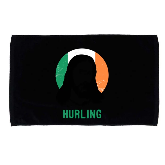 Hurling Ireland Flag Jesus St Patricks Day Gift Microfiber Hand Towel