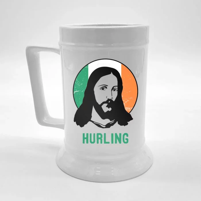 Hurling Ireland Flag Jesus St Patricks Day Gift Front & Back Beer Stein