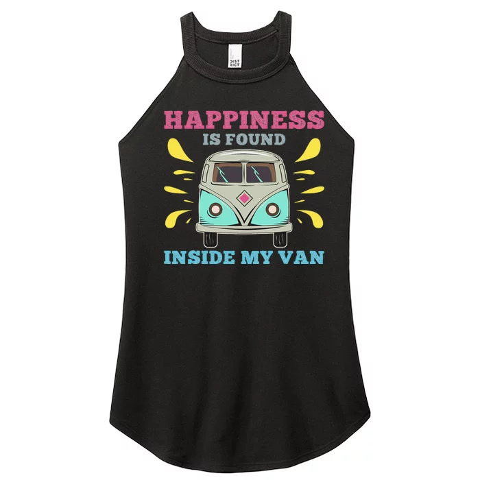 Happiness is Found Inside My Van Campers RV Camping Lovers Women’s Perfect Tri Rocker Tank