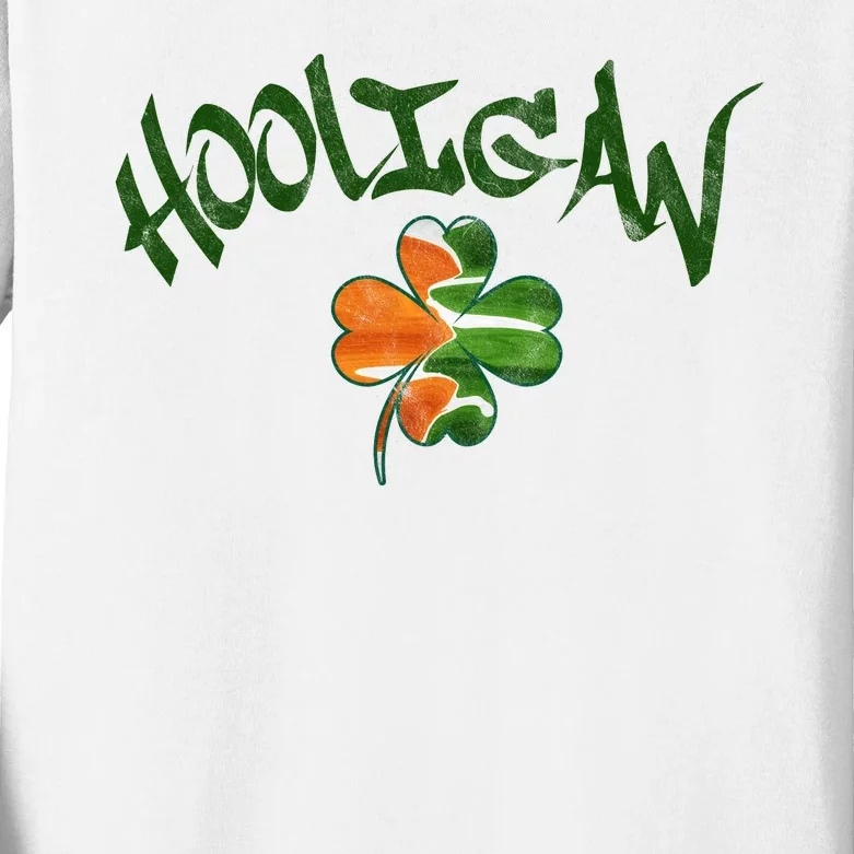 Hooligan Irish Flag St Patricks Day Kids Long Sleeve Shirt