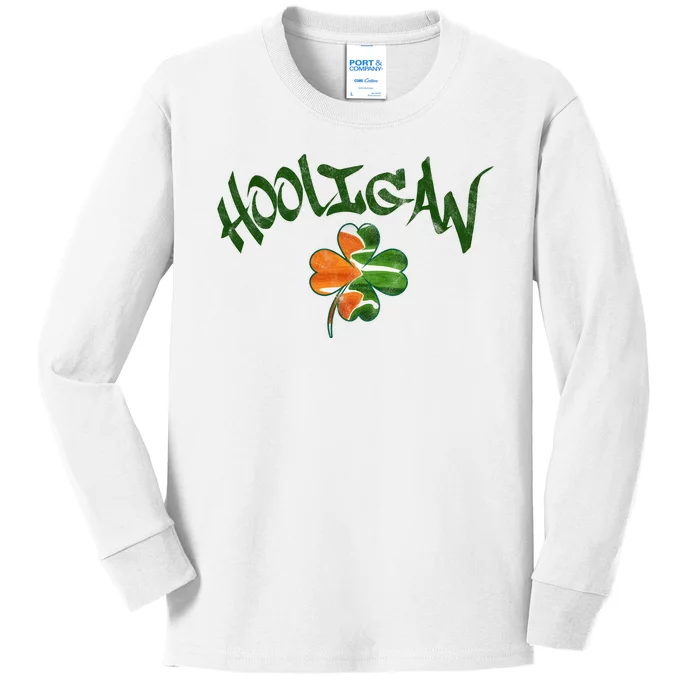 Hooligan Irish Flag St Patricks Day Kids Long Sleeve Shirt