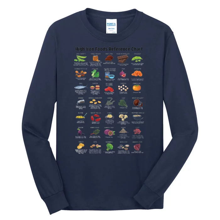 High Irons Food Reference Chart Tall Long Sleeve T-Shirt